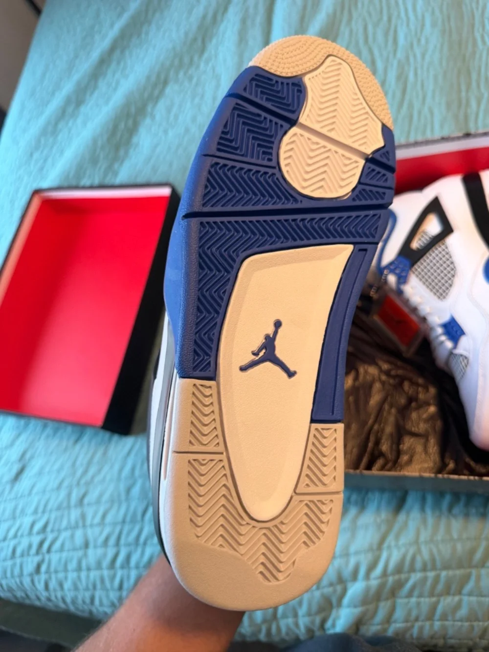 BNIB Nike Air Jordan 4 Retro Motorsport White Blue